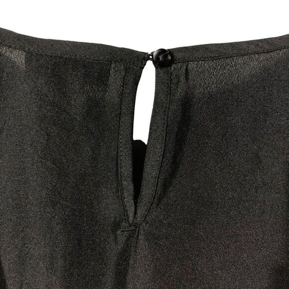 CW Classics Women's Pullover Semi Sheer Balloon Long Pleated Sleeves Blouse Size - Picture 12 of 16